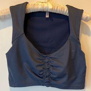 NWOT Free people movement navy workout crop top built in bra cinch bust